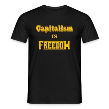 capitalisme, capitaliste, liberté libertaire argent - T-shirt homme - noir - Devant - AI Model Male 178 light (178cm)