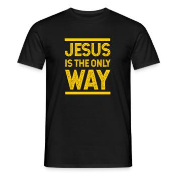 jesus, christlich, gott, jesus christus, Glaube - Männer T-Shirt - Schwarz - Vorne - AI Model Male 178 light (178cm)