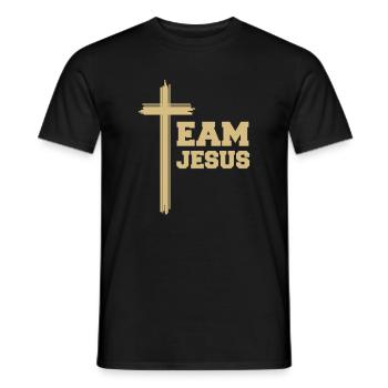 jésus, chrétien, dieu, église, foi, religion - T-shirt homme - noir - Devant - AI Model Male 178 light (178cm)