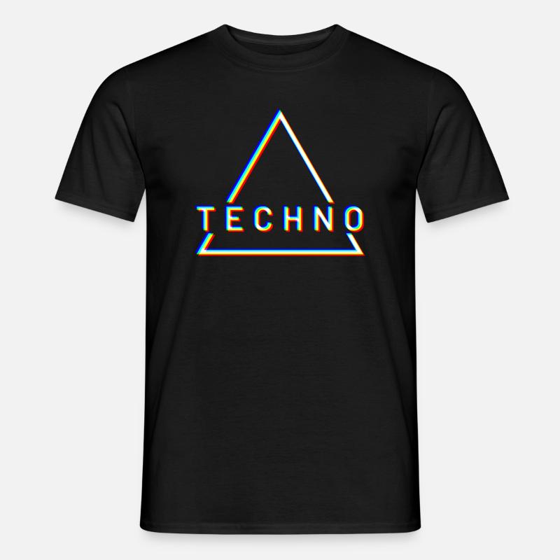 Techno - Männer T-Shirt - Schwarz