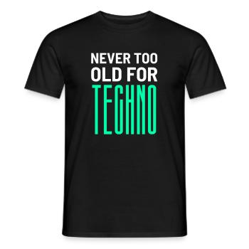 Techno Vieux Raver musique festival house cadeau - T-shirt homme - noir - Devant - AI Model Male 178 light (178cm)