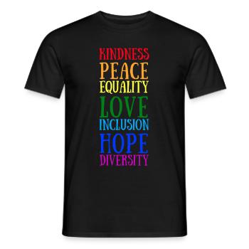 lgbtq, lgbt, gay pride, gay, arc-en-ciel, pride - T-shirt homme - noir - Devant - AI Model Male 178 light (178cm)