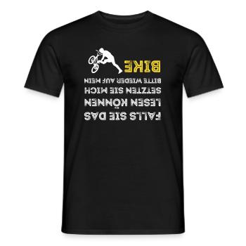 Lustige Sprüche Fahrrad mountainbike radeln humor - Männer T-Shirt - Schwarz - Vorne - AI Model Male 178 light (178cm)