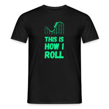Roller coaster amusement park kirmes rummel gift - Men's T-Shirt - black - Front - AI Model Male 178 light (178cm)