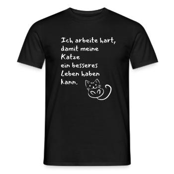 Katze Perser Siamkatze hauskatze kater lustig witz - Männer T-Shirt - Schwarz - Vorne - AI Model Male 178 light (178cm)