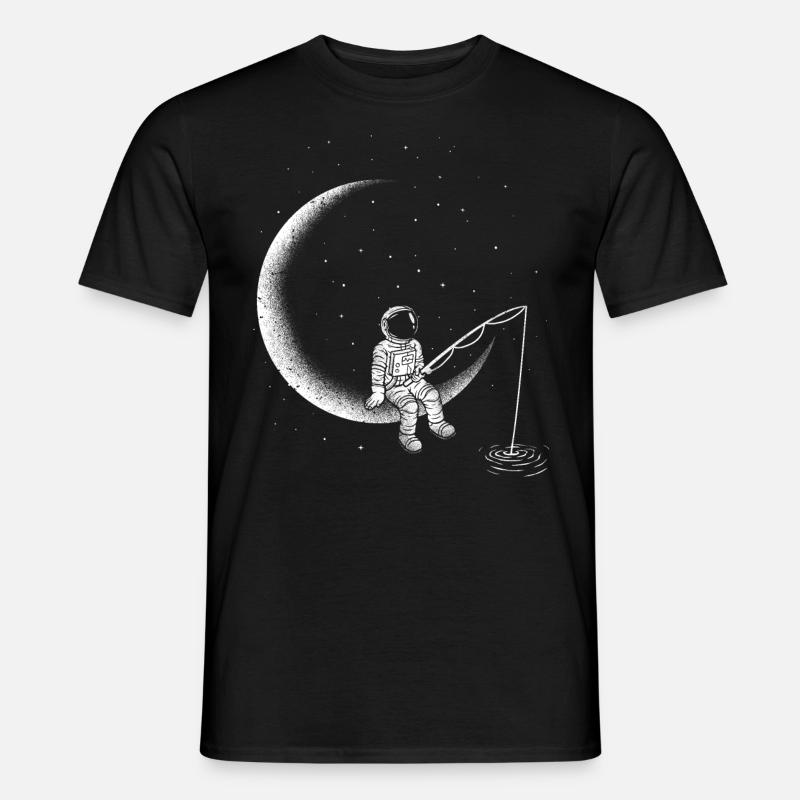 Astronaute Pêcheur Espace Lune Espace - T-shirt homme - noir