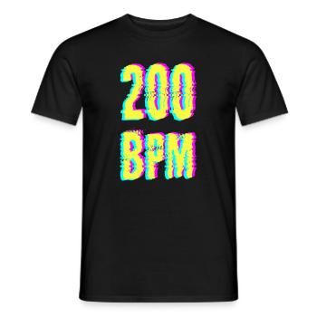 techno rave bpm dj festival electro hardstyle - Men's T-Shirt - black - Front - AI Model Male 178 light (178cm)