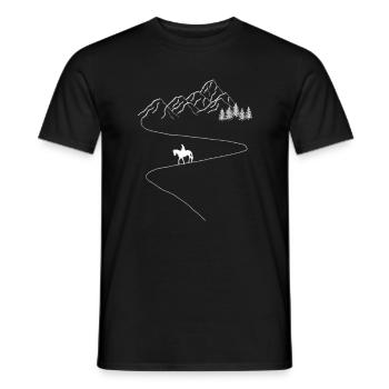 reiten berge natur pferdefreunde wettreiten pony - Männer T-Shirt - Schwarz - Vorne - AI Model Male 178 light (178cm)