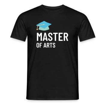 Master of Arts degree study uni thesis - Men's T-Shirt - black - Front - AI Model Male 178 light (178cm)