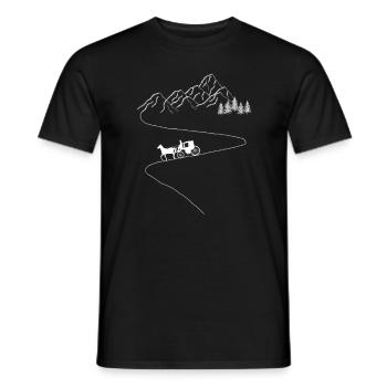 Kutscher kutsche zugtier fahrzeug romantisch - Männer T-Shirt - Schwarz - Vorne - AI Model Male 178 light (178cm)