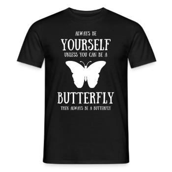 schmetterling falter flügel insekten - Männer T-Shirt - Schwarz - Vorne - AI Model Male 178 light (178cm)