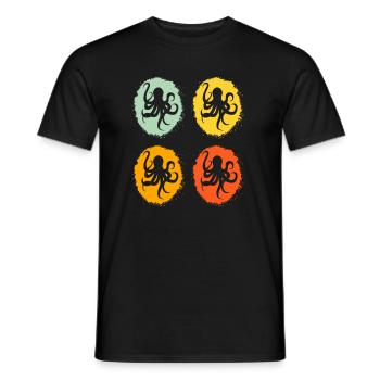 octopus octopus sea marine life animal octopus - Men's T-Shirt - black - Front - AI Model Male 178 light (178cm)