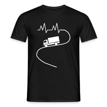 LKW beruf lastwagen lager autobahn geschenk fahrer - Männer T-Shirt - Schwarz - Vorne - AI Model Male 178 light (178cm)