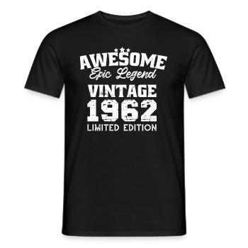 Retro Vintage 1962 Birthday 60 Years Born in 1962 - Männer T-Shirt - Schwarz - Vorne - AI Model Male 178 light (178cm)