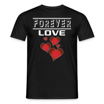 Liebe Forever I Love You Herz Hearts Wahre Liebe - Männer T-Shirt - Schwarz - Vorne - AI Model Male 178 light (178cm)
