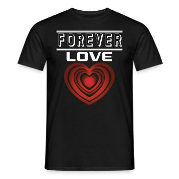 Liebe Forever I Love You Herz Hearts Wahre Liebe - Männer T-Shirt - Schwarz - Vorne - AI Model Male 178 light (178cm)