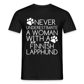 Chiens Lapphund finlandais Chien Lapinkoira - T-shirt homme - noir - Devant - AI Model Male 178 light (178cm)