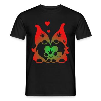 Kifferzwerge mit Hanf-Herz - Männer T-Shirt - Schwarz - Vorne - AI Model Male 178 light (178cm)