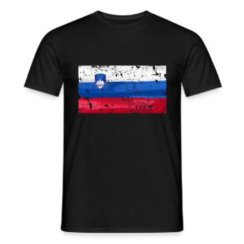 Slowenien Flagge - Männer T-Shirt - Schwarz - Vorne - AI Model Male 178 light (178cm)