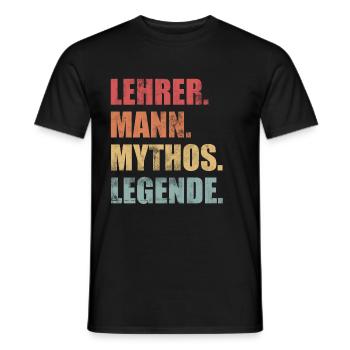 Lehrer Mann Mythos Legende Vintage - Männer T-Shirt - Schwarz - Vorne - AI Model Male 178 light (178cm)