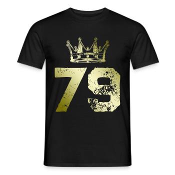 79 Number crown - Men's T-Shirt - black - Front - AI Model Male 178 light (178cm)