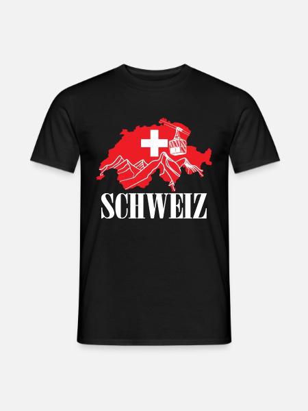 Suisse Carte Drapeau Suisse - Suisse - T-shirt homme - noir