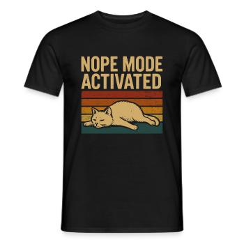 Nope Mode aktiviert – Lustige faule Katze Retro - Männer T-Shirt - Schwarz - Vorne - AI Model Male 178 light (178cm)