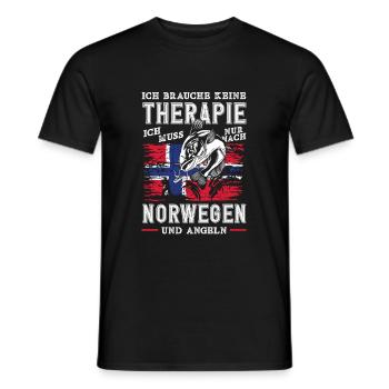 Norvège Pêche Dire Drôle Design - T-shirt homme - noir - Devant - AI Model Male 178 light (178cm)