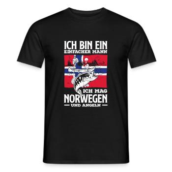 Norvège Pêche Dire Drôle Design - T-shirt homme - noir - Devant - AI Model Male 178 light (178cm)