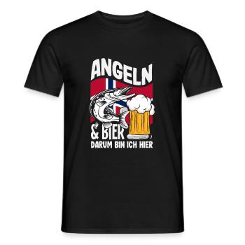 Norwegen Angeln Spruch Lustiges Design - Männer T-Shirt - Schwarz - Vorne - AI Model Male 178 light (178cm)
