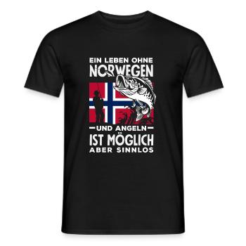 Norvège Pêche Dire Drôle Design - T-shirt homme - noir - Devant - AI Model Male 178 light (178cm)