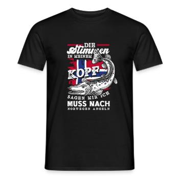 Norvège Pêche Dire Drôle Design - T-shirt homme - noir - Devant - AI Model Male 178 light (178cm)