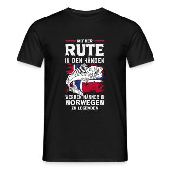 Norwegen Angeln Spruch Lustiges Design - Männer T-Shirt - Schwarz - Vorne - AI Model Male 178 light (178cm)