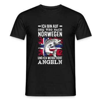 Norwegen Angeln Spruch Lustiges Design - Männer T-Shirt - Schwarz - Vorne - AI Model Male 178 light (178cm)