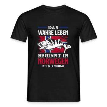 Norvège Pêche Dire Drôle Design - T-shirt homme - noir - Devant - AI Model Male 178 light (178cm)