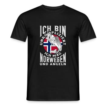 Norvège Pêche Dire Drôle Design - T-shirt homme - noir - Devant - AI Model Male 178 light (178cm)