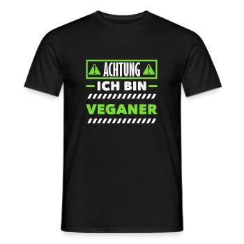 Attention I'm Vegan Funny Vegan Gift - Men's T-Shirt - black - Front - AI Model Male 178 light (178cm)
