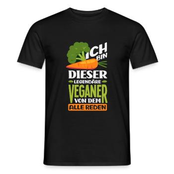 Attention I'm Vegan Funny Vegan Gift - Men's T-Shirt - black - Front - AI Model Male 178 light (178cm)
