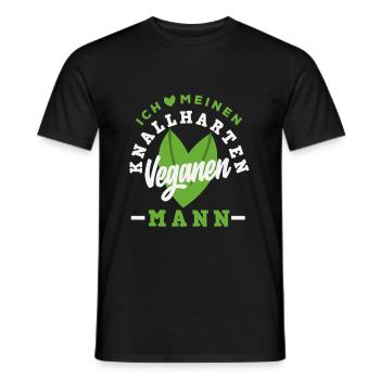 Attention I'm Vegan Funny Vegan Gift - Men's T-Shirt - black - Front - AI Model Male 178 light (178cm)