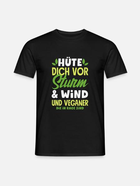 Achtung Ich Bin Veganer Lustiges Veganer Geschenk - Männer T-Shirt - Schwarz