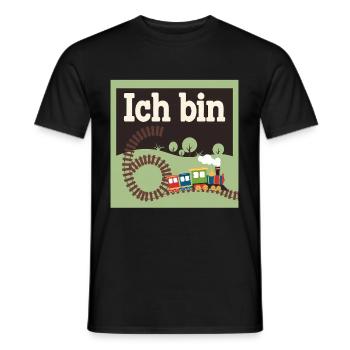 Ich bin 6 Zug Eisenbahn 6. Geburtstag - Männer T-Shirt - Schwarz - Vorne - AI Model Male 178 light (178cm)