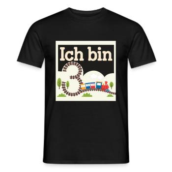 Ich bin 3 Zug Eisenbahn 3. Geburtstag - Männer T-Shirt - Schwarz - Vorne - AI Model Male 178 light (178cm)