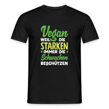 Attention I'm Vegan Funny Vegan Gift - Men's T-Shirt - black - Front - AI Model Male 178 light (178cm)