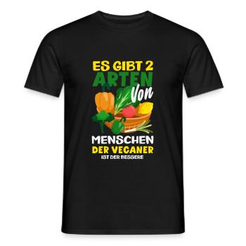 Attention I'm Vegan Funny Vegan Gift - Men's T-Shirt - black - Front - AI Model Male 178 light (178cm)