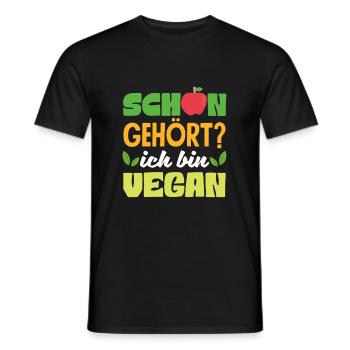 Attention I'm Vegan Funny Vegan Gift - Men's T-Shirt - black - Front - AI Model Male 178 light (178cm)