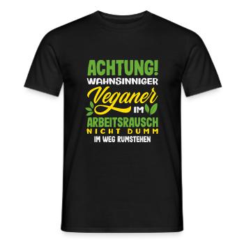 Attention I'm Vegan Funny Vegan Gift - Men's T-Shirt - black - Front - AI Model Male 178 light (178cm)