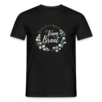 Équipe Mariée Demoiselles d’honneur Eucalyptus Enterrement de vie de garçon Mariage - T-shirt homme - noir - Devant - AI Model Male 178 light (178cm)