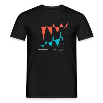 Distance de conception abstraite des falaises - T-shirt homme - noir - Devant - AI Model Male 178 light (178cm)