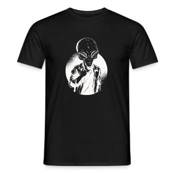 Alien Hipster - Men's T-Shirt - black - Front - AI Model Male 178 light (178cm)