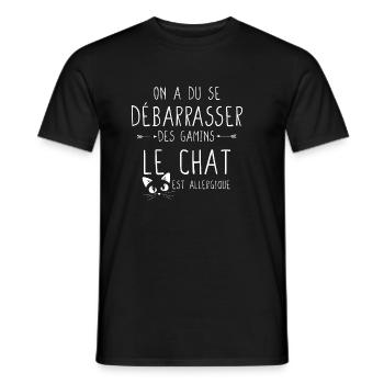 On a du se débarrasser des gami..Cadeau drôle chat - T-shirt homme - noir - Devant - AI Model Male 178 light (178cm)